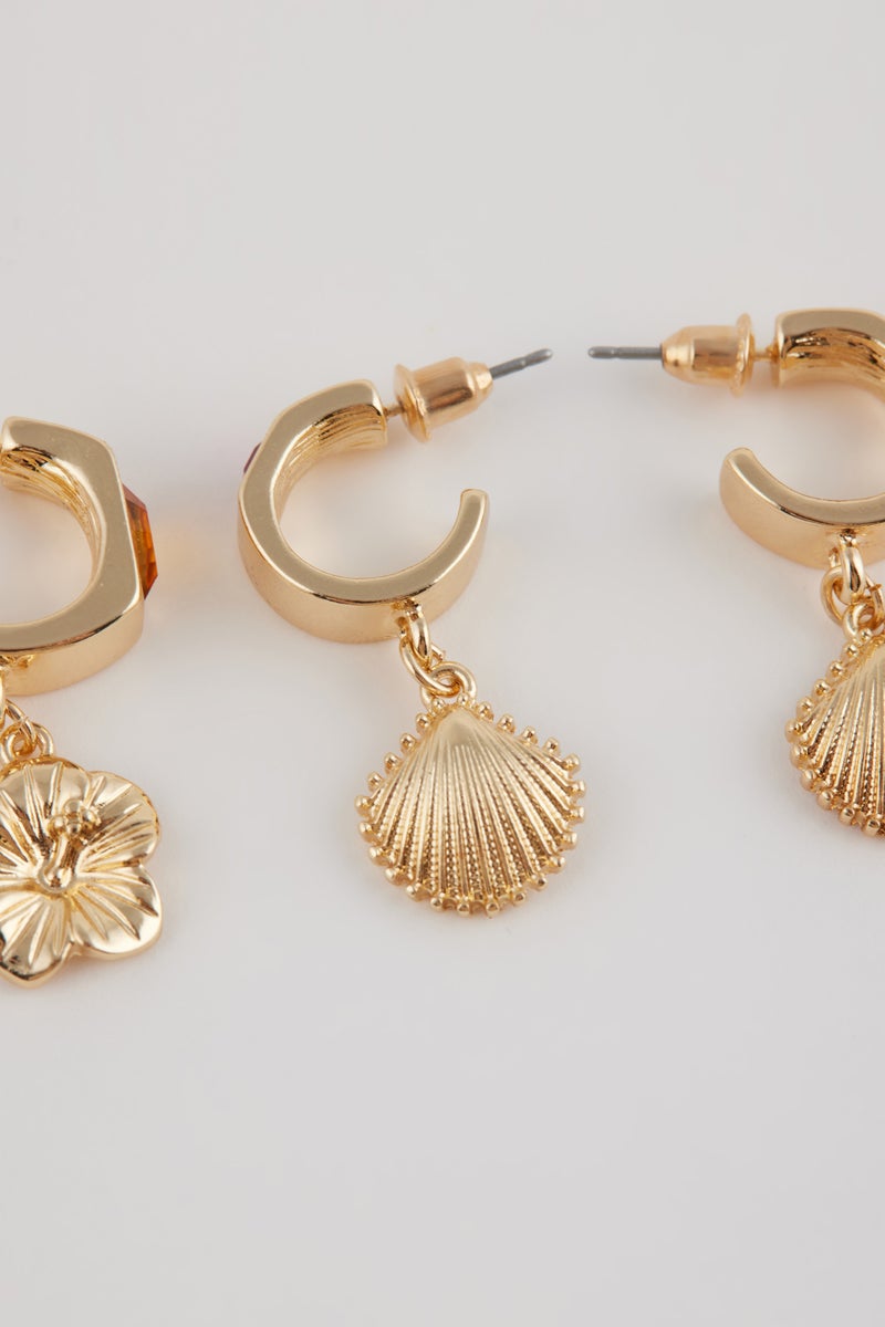 DeFacto Gold Woman Woman 3 Piece Gold Earrings Casual - Image 4